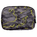 Marble light gray with green lime veins texture floor background retro neon 80s style neon colors print luxuous real marble Make Up Pouch (Small) View2