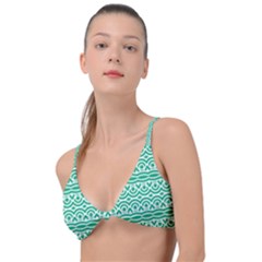 Pattern Green Knot Up Bikini Top by Mariart