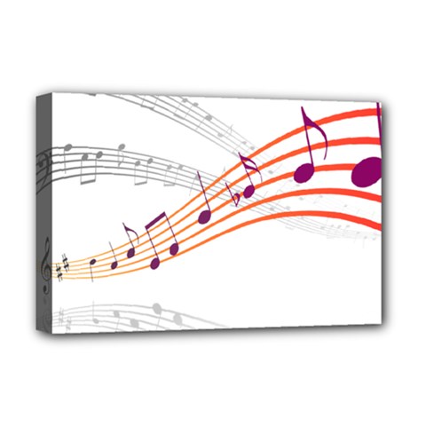 Music Notes Clef Sound Deluxe Canvas 18  X 12  (stretched) by HermanTelo