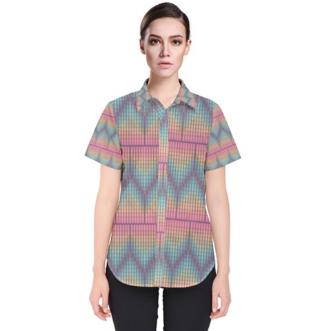 Pattern Background Texture Colorful Women s Short Sleeve Shirt by HermanTelo