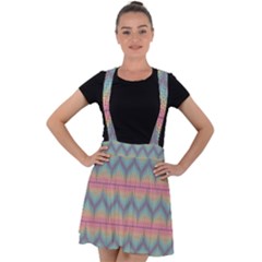 Pattern Background Texture Colorful Velvet Suspender Skater Skirt by HermanTelo