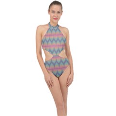 Pattern Background Texture Colorful Halter Side Cut Swimsuit by HermanTelo