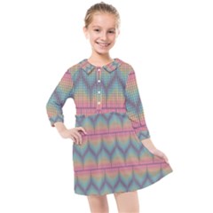 Pattern Background Texture Colorful Kids  Quarter Sleeve Shirt Dress by HermanTelo