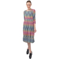 Pattern Background Texture Colorful Ruffle End Midi Chiffon Dress by HermanTelo