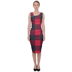 Canadian Lumberjack Red And Black Plaid Canada Sleeveless Pencil Dress by snek