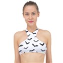 Bats Pattern High Neck Bikini Top View1