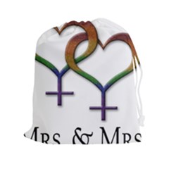 Mrs  And Mrs  Drawstring Pouch (2xl) by LiveLoudGraphics