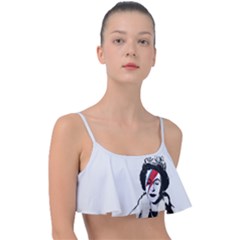 Banksy Graffiti Uk England God Save The Queen Elisabeth With David Bowie Rockband Face Makeup Ziggy Stardust Frill Bikini Top by snek