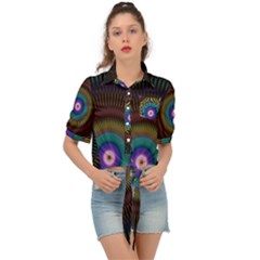 Artskop Kaleidoscope Pattern Tie Front Shirt  by Sapixe