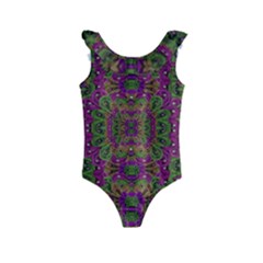 Peacock Lace In The Nature Kids  Frill Swimsuit by pepitasart