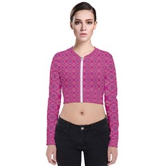 Background Texture Pattern Mandala Long Sleeve Zip Up Bomber Jacket by HermanTelo