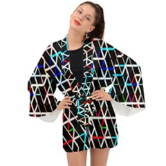 Abstrait Neon Long Sleeve Kimono by kcreatif