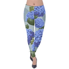 Hydrangea  Velvet Leggings by Sobalvarro