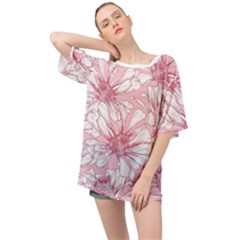 Pink Flowers Oversized Chiffon Top by Sobalvarro