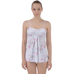 Pattern Orchidée Fleurs Babydoll Tankini Set by kcreatif