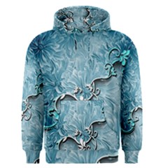 Wonderful Blue Flowers Men s Pullover Hoodie by FantasyWorld7