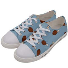 Turkey Leg Pattern - Thanksgiving Women s Low Top Canvas Sneakers by Valentinaart