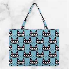 Cute Black Cat Pattern Medium Tote Bag by Valentinaart