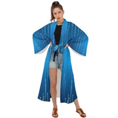 Abstract Rain Space Maxi Kimono by HermanTelo