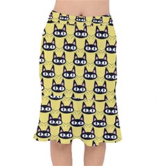 Cute Black Cat Pattern Short Mermaid Skirt by Valentinaart