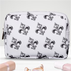 French France Fleur De Lys Metal Pattern Black And White Antique Vintage Make Up Pouch (medium) by Quebec