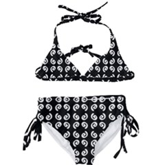 Abstrait Spirale Blanc/noir Kids  Classic Bikini Set by kcreatif