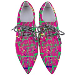 Abstrait Neon Rose Women s Pointed Oxford Shoes by kcreatif