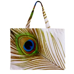 Peacock Feather Plumage Colorful Zipper Mini Tote Bag by Sapixe