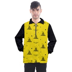 Gadsden Flag Don t Tread On Me Yellow And Black Pattern With American Stars Men s Half Zip Pullover by snek