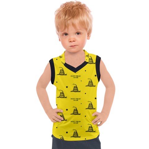 Gadsden Flag Don t Tread On Me Yellow And Black Pattern With American Stars Kids  Mesh Tank Top by snek