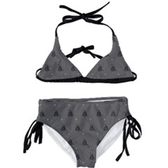 Gadsden Flag Don t Tread On Me Black And Gray Snake And Metal Gothic Crosses Kids  Classic Bikini Set by snek