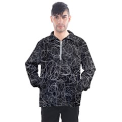 Pattern Effet Lignes Blanc Men s Half Zip Pullover by kcreatif