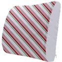 White Candy Cane Pattern with Red and Thin Green Festive Christmas Stripes Seat Cushion View3