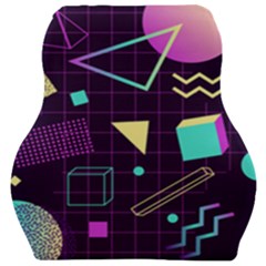 Retrowave Aesthetic Vaporwave Retro Memphis Pattern 80s Design 3d Geometric Shapes Car Seat Velour Cushion  by genx