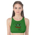 Pepe The Frog Smug face with smile and hand on chin meme Kekistan all over print green Tank Bikini Top View1