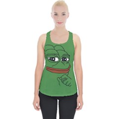 Pepe The Frog Smug Face With Smile And Hand On Chin Meme Kekistan All Over Print Green Piece Up Tank Top by snek