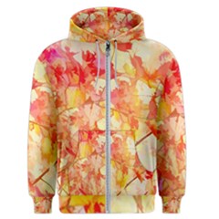 Monotype Art Pattern Leaves Colored Autumn Men s Zipper Hoodie by Amaryn4rt