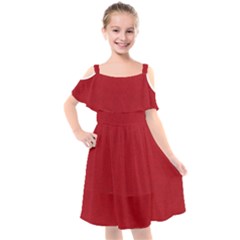 Red Christmas Elf Funny Realistic Costume Kids  Cut Out Shoulders Chiffon Dress by snek