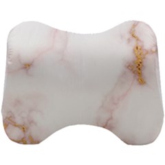 Pink And White Marble Texture With Gold Intrusions Pale Rose Background Head Support Cushion by genx