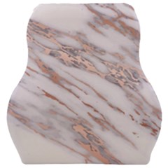 Marble With Metallic Rose Gold Intrusions On Gray White Stone Texture Pastel Pink Background Car Seat Velour Cushion  by genx