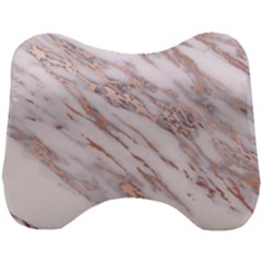 Marble With Metallic Rose Gold Intrusions On Gray White Stone Texture Pastel Pink Background Head Support Cushion by genx