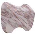 Marble with Metallic Rose Gold intrusions on gray white Stone texture Pastel Pink Background Head Support Cushion View3