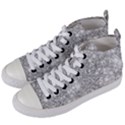 Silver and white Glitters metallic finish party texture background imitation Women s Mid-Top Canvas Sneakers View2