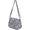 Silver and white Glitters metallic finish party texture background imitation Saddle Handbag View2