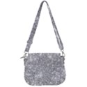 Silver and white Glitters metallic finish party texture background imitation Saddle Handbag View3