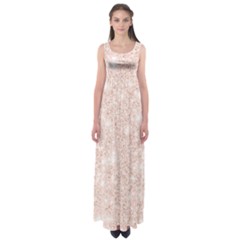 Rose Gold Pink Glitters Metallic Finish Party Texture Imitation Pattern Empire Waist Maxi Dress by genx