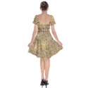 Retro Gold Glitters Golden Disco Ball optical illusion Short Sleeve Bardot Dress View2