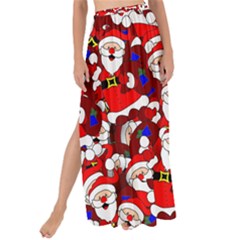 Nicholas Santa Christmas Pattern Maxi Chiffon Tie-up Sarong by Wegoenart