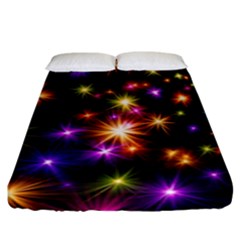 Star Colorful Christmas Abstract Fitted Sheet (king Size) by Wegoenart