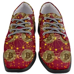 Block Chain Network Bitcoin Data Women Heeled Oxford Shoes by Wegoenart